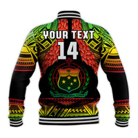 Custom Text And Number Samoa Rugby Baseball Jacket Teuila Torch Ginger Gradient Style - Wonder Print Shop