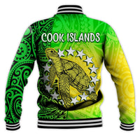 Cook Islands Baseball Jacket Cook Islands Coat Of Arms Turtle Polynesian - Wonder Print Shop