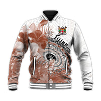 Fiji Tapa Baseball Jacket White Fijian Masi Be Loved Hibiscus LT13 - Wonder Print Shop