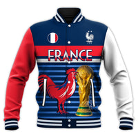 (Custom Text and Number) France Football The Blues Baseball Jacket Les Bleus Le Champion 2022 World Cup LT13 - Wonder Print Shop