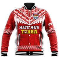 Tonga Rugby Baseball Jacket Mate Maa Tonga Pacific Ngatu White - Wonder Print Shop