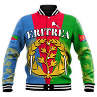 Eritrea Baseball Jacket Eritrean Map Mix African Pattern Simple Style - Wonder Print Shop