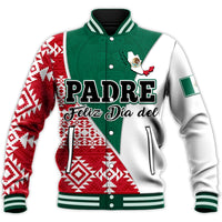 Happy Mexico Fathers Day Baseball Jacket Mexican Aztec Pattern - Wonder Print Shop