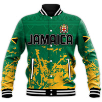 Jamaica Athletics Baseball Jacket Jamaican Flag With African Pattern Sporty Style - Wonder Print Shop