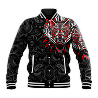 (Custom Personalised) Canada Wolf Baseball Jacket Haida and Maple Leaf LT13 - Wonder Print Shop