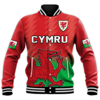 (Custom Text And Number) Wales Football Baseball Jacket World Cup 2022 Come On Cymru Yma O Hyd - Wonder Print Shop