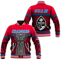 Guam Chamorro Baseball Jacket Latte Stone Red Polynesian Haligi LT13 - Wonder Print Shop