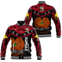 Papua New Guinea Rugby Baseball Jacket PNG Kumuls Bird Of Paradise Black - Wonder Print Shop