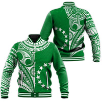 Cook Islands Tatau Baseball Jacket Symbolize Passion Stars Version Green LT13 - Wonder Print Shop
