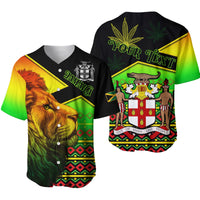 (Custom Personalised) Jamaica Lion Baseball Jersey Jamaican Pattern Version Reggae Colors LT13 - Wonder Print Shop