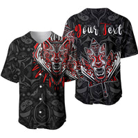 (Custom Personalised) Canada Wolf Baseball Jersey Haida and Maple Leaf LT13 - Wonder Print Shop