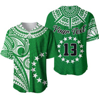 Green baseball jersey with white stars, number 13, and 'Your Text' on front