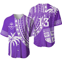 Custom Text and Number Fiji Rugby Sevens Baseball Jersey Fijian 7s Tapa Polynesian Purple LT13 - Wonder Print Shop