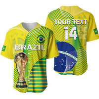 (Custom Text And Number) Brazil Football Baseball Jersey Canarinha Champions WC 2022 - Wonder Print Shop