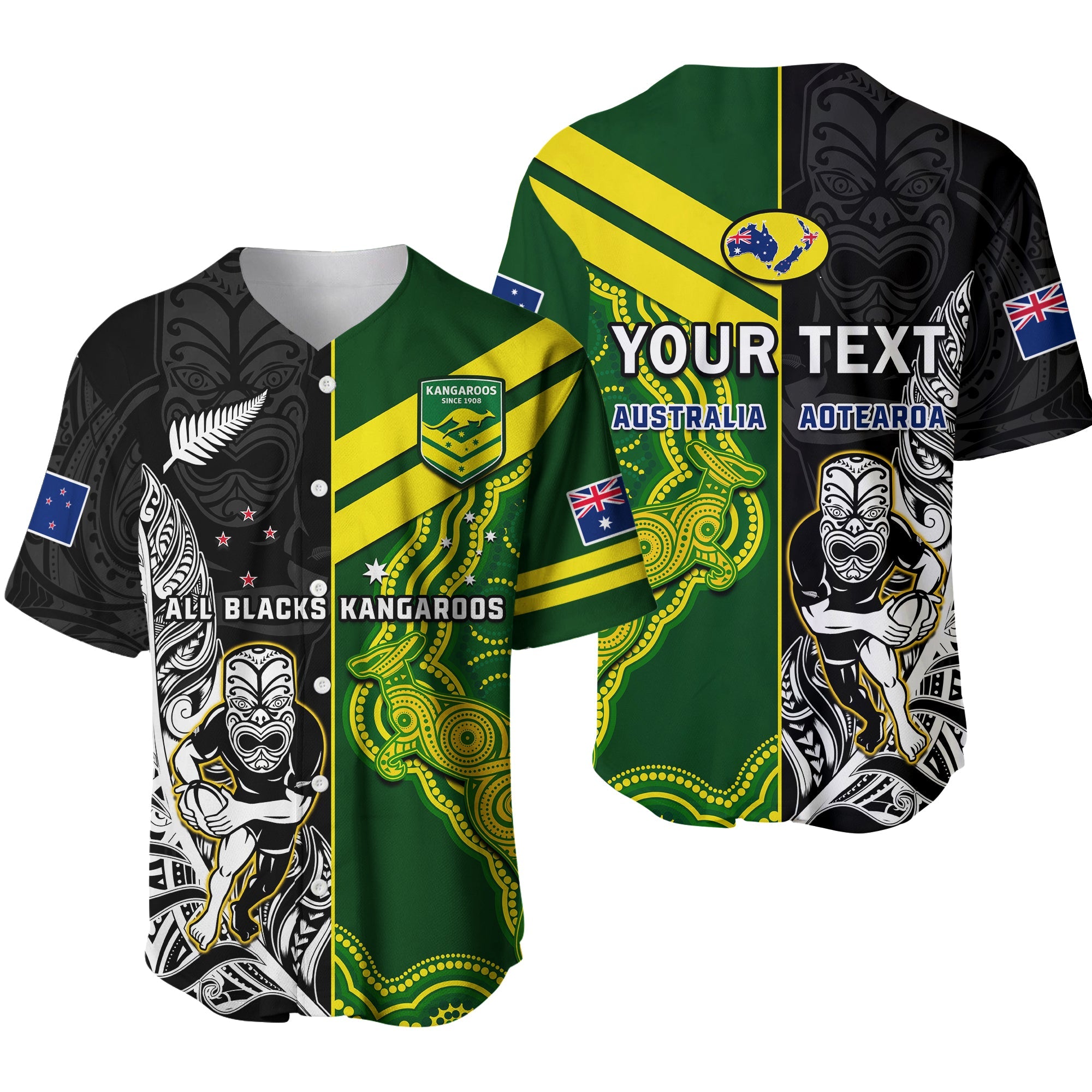custom-personalised-australia-kangaroos-and-all-black-rugby-baseball-jersey-aboriginal-mix-nz-maori-fern-ver01