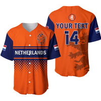(Custom Text And Number) Netherlands Cricket Baseball Jersey ODI Simple Orange Style - Wonder Print Shop