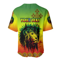 (Custom Personalised) Ethiopia Baseball Jersey Cross Mix Lion Colorful Style - Wonder Print Shop