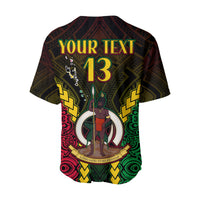 Baseball-Jersey schwarz mit „YOUR TEXT“, Nummer 13 und zentralem Vanuatu-Motiv