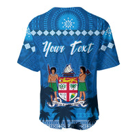 Custom Personalised Bula Fiji Day Baseball Jersey Fijian Tapa with Palm Tree 52nd Anniversary LT13 - Wonder Print Shop