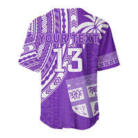 Custom Text and Number Fiji Rugby Sevens Baseball Jersey Fijian 7s Tapa Polynesian Purple LT13 - Wonder Print Shop