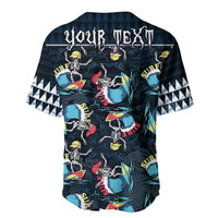 Custom Personalised Hawaii Skeleton Surf Baseball Jersey Halloween Hawaiian Tribal LT13 - Wonder Print Shop