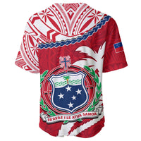 Samoa Baseball Jersey Samoan Coat Of Arms With Coconut Red Style - Wonder Print Shop