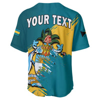 (Custom Personalised) Bahamas Baseball Jersey Blue Marlin With Bahamian Coat Of Arms - Wonder Print Shop