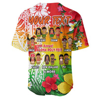 Custom Personalised Aloha Poly Fest Baseball Jersey Polynesian Pattern With Tropical Flowers - Wonder Print Shop