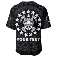 Custom Personalised Islands Baseball Jersey Circle Pattern Mix Sea Turtle Black Version - Wonder Print Shop