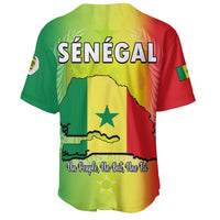 Senegal Baseball Jersey Lion With Senegal Map Reggae Style - Wonder Print Shop