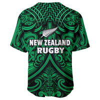 New Zealand Silver Fern Rugby Baseball Jersey All Black Green NZ Maori Pattern LT13 - Wonder Print Shop