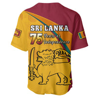 Sri Lanka Baseball Jersey Sri Lankan Pattern Happy 75 Years Of Independence Ver.01 - Wonder Print Shop