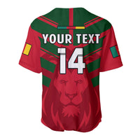 (Custom Text And Number) Cameroon Football Baseball Jersey Les Lions Indomptables Red World Cup 2022 - Wonder Print Shop