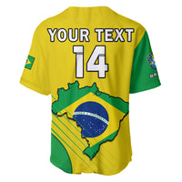 (Custom Text And Number) Brazil Football Baseball Jersey Brasil Map Come On Canarinho Sporty Style - Wonder Print Shop