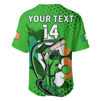 (Custom Text And Number) Ireland Cricket Baseball Jersey Irish Flag Shamrock Sporty Style - Wonder Print Shop