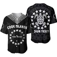 Custom Personalised Islands Baseball Jersey Circle Pattern Mix Sea Turtle Black Version - Wonder Print Shop