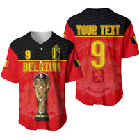 (Custom Text And Number) Belgium Football 2022 Baseball Jersey De Rode Duivels Sporty Style - Wonder Print Shop