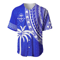 Fiji Rugby Sevens Baseball Jersey Fijian 7s Tapa Polynesian Blue Ver.02 LT13 - Wonder Print Shop