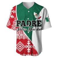 Happy Mexico Fathers Day Baseball Jersey Mexican Aztec Pattern - Wonder Print Shop