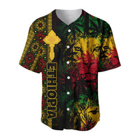 (Custom Personalised) Ethiopia Lion Reggae Baseball Jersey Ethiopian Cross LT13 - Wonder Print Shop