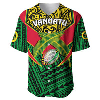 Custom Personalised Vanuatu Rugby Baseball Jersey Coat Of Arms Polynesian Pattern - Wonder Print Shop