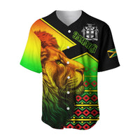 Jamaica Lion Baseball Jersey Jamaican Pattern Version Reggae Colors LT13 - Wonder Print Shop