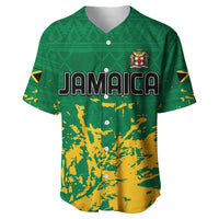 Jamaica Athletics Baseball Jersey Jamaican Flag With African Pattern Sporty Style - Wonder Print Shop