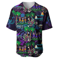 Custom Personalised Hawaii Skeleton Dancing Baseball Jersey Halloween Hawaiian Turtle LT13 - Wonder Print Shop