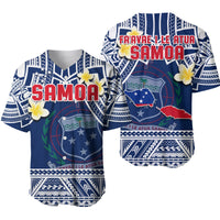 Samoa Baseball Jersey Samoan Plumeria Flowers Mix Polynesian Pattern - Wonder Print Shop