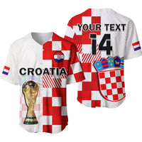 (Custom Text And Number) Croatia Football Baseball Jersey Hrvatska Checkerboard Champions WC 2022 - Wonder Print Shop