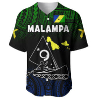 (Custom Personalised) Malampa Province Baseball Jersey Native Canoe Mix Vanuatu Pig Tusk Black Version - Wonder Print Shop