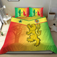 Senegal Bedding Set Lion With Senegal Map Reggae Style - Wonder Print Shop