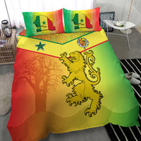 Senegal Bedding Set Lion With Senegal Map Reggae Style - Wonder Print Shop