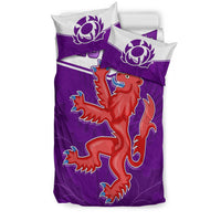 Scottish Rugby Bedding Set Map Of Scotland Thistle Purple Version - Wonder Print Shop
